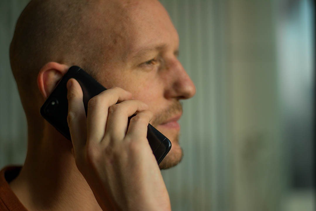 Gilles on the phone